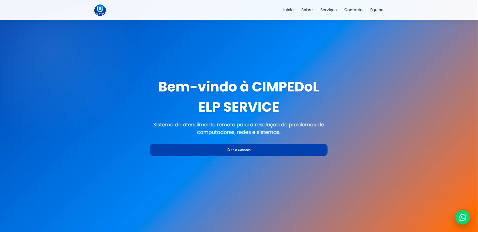 Site institucional Cimpedol ELP Service para empresa de tecnologia