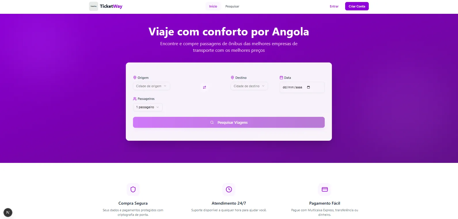 Sistema TicketWay de venda e reserva de bilhetes para transportes rodoviários